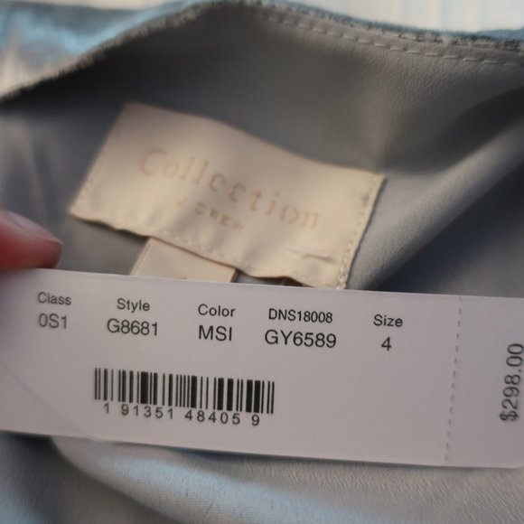 NWT J. Crew Silver Velvet Wrap Dress - Picture 7 of 13